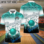 BlueJose Bowling And Pins Hologram Waves Customized Name 3D Shirt (4 Colors)