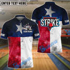BlueJose Bowling And Pins Vintage Flag Customized Name 3D Shirt (American, Canadian, Texas, UK)