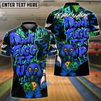 BlueJose Bowling And Pins Bear Scary Teddy Graffiti Style Don't Fugg Customized Name, Team Name 3D Shirt (4 Colors)
