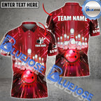 BlueJose Bowling And Pins Premium Lightning Customized Name 3D Shirt (4 Colors)