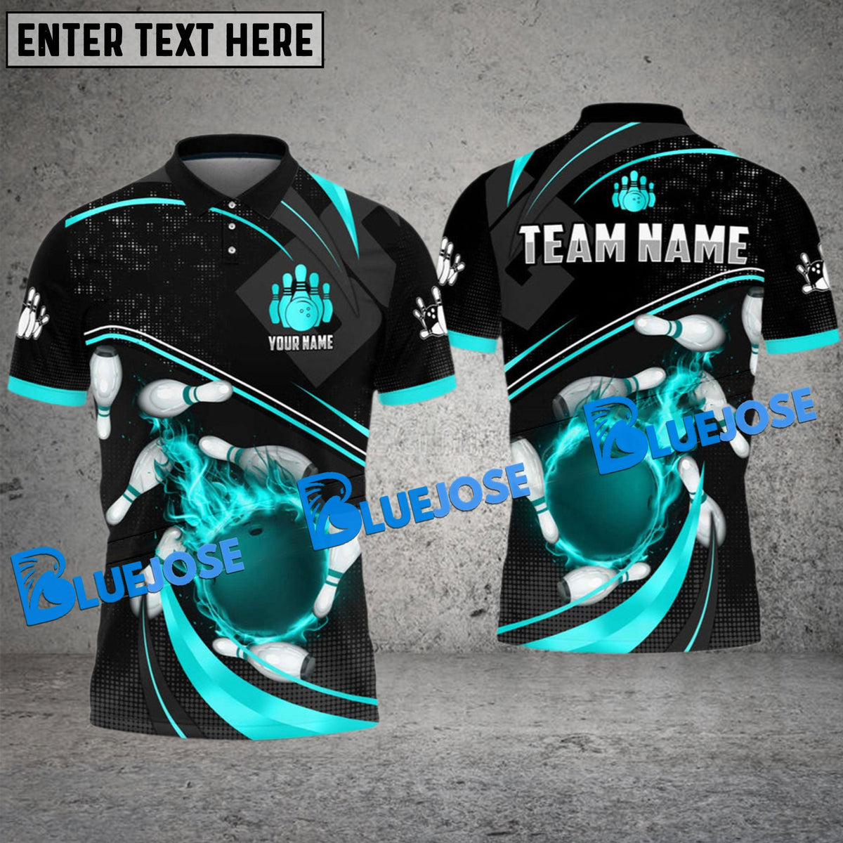 BlueJose Bowling And Pins Spin Light Customized Name 3D Shirt (6 Colors)