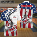 BlueJose Bowling and Pins Lightning American Flag Personalized Name 3D Shirt