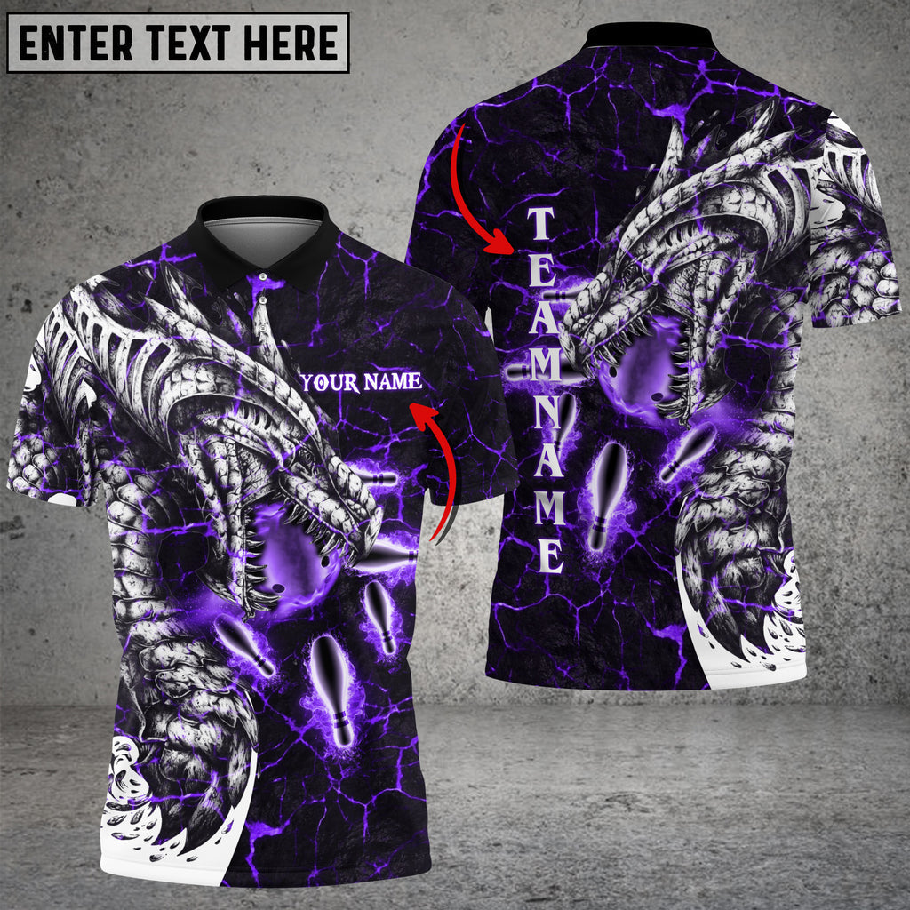 BlueJose Magma Dragon Bowling Personalized Name, Team Name 3D Shirt (4 Colors), Personalized Shirts For Bowling Players