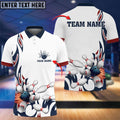 BlueJose Fire Bowling And Pins Flame Pattern Multicolor Option Customized Name 3D Shirt (4 Colors)