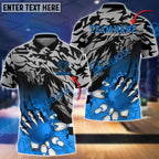 BlueJose Bowling And Pins Flame Claws Customized Name 3D Shirt ( 6 Colors)
