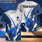 BlueJose Flame Bowling And Pins V Multicolor Option Customized Name 3D Shirt (3 Colors)
