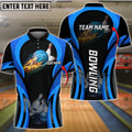 BlueJose Blue Bowling Strike Customized Name 3D Shirts, Personalized Shirts For Bowling Players
