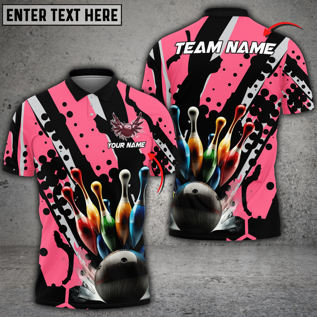 BlueJose Bowling And Pins Eagle Wings Customized Name 3D Shirt ( 6 Colors)