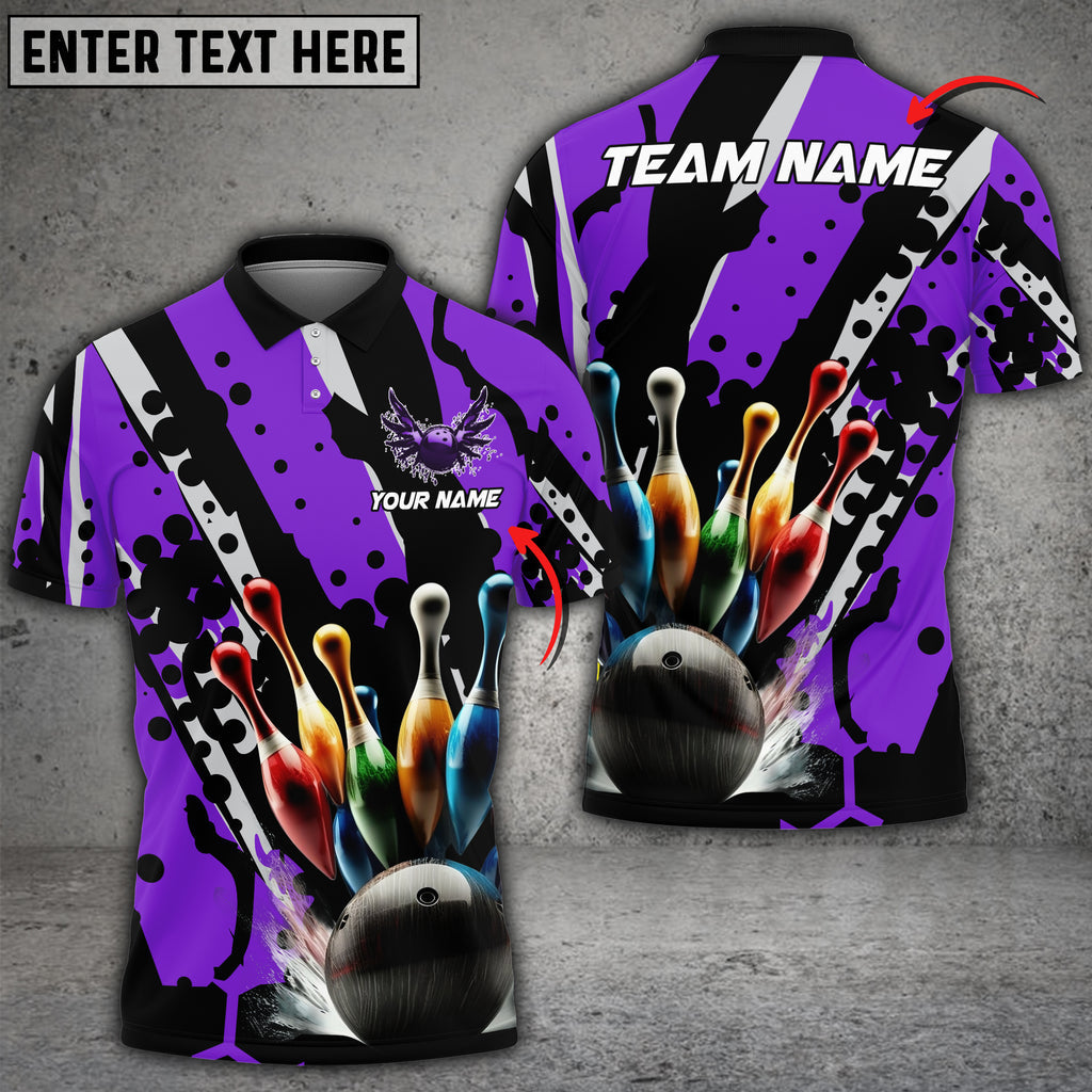 BlueJose Bowling And Pins Eagle Wings Customized Name 3D Shirt ( 6 Colors)