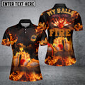 BlueJose Flame Bowling My Balls Are On Fire Personalized All Over Printed Shirt For Women