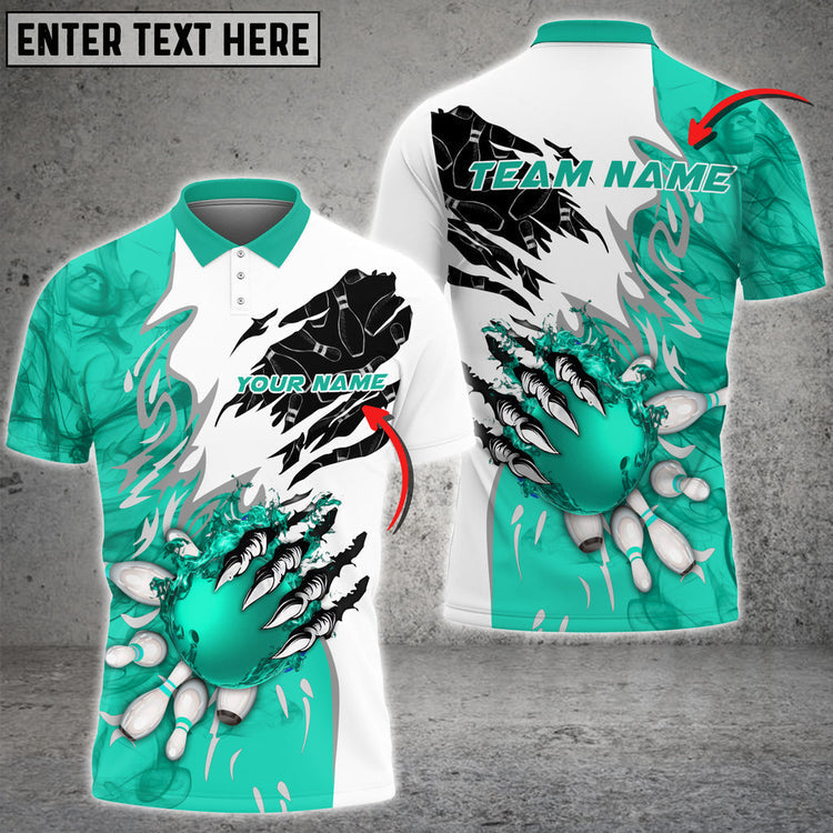 BlueJose Personalized Name, Team Name Monster Ball and Pins Bowling Shirt (5 Colors)