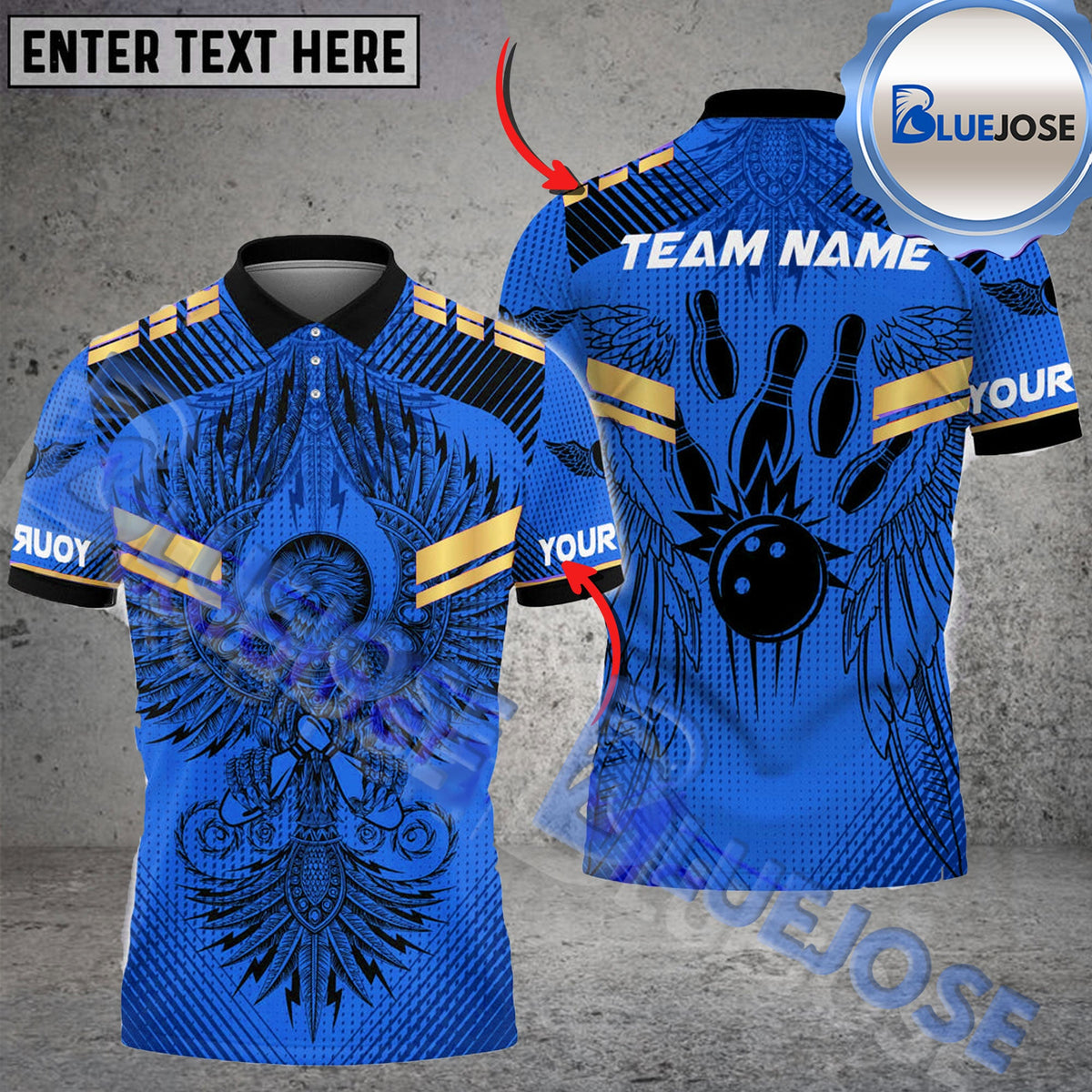 BlueJose Bowling And Pins Native Eagle Multicolor Customized Name 3D Shirt (6 Colors)