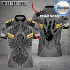 BlueJose Bowling And Pins Native Eagle Multicolor Customized Name 3D Shirt (6 Colors)