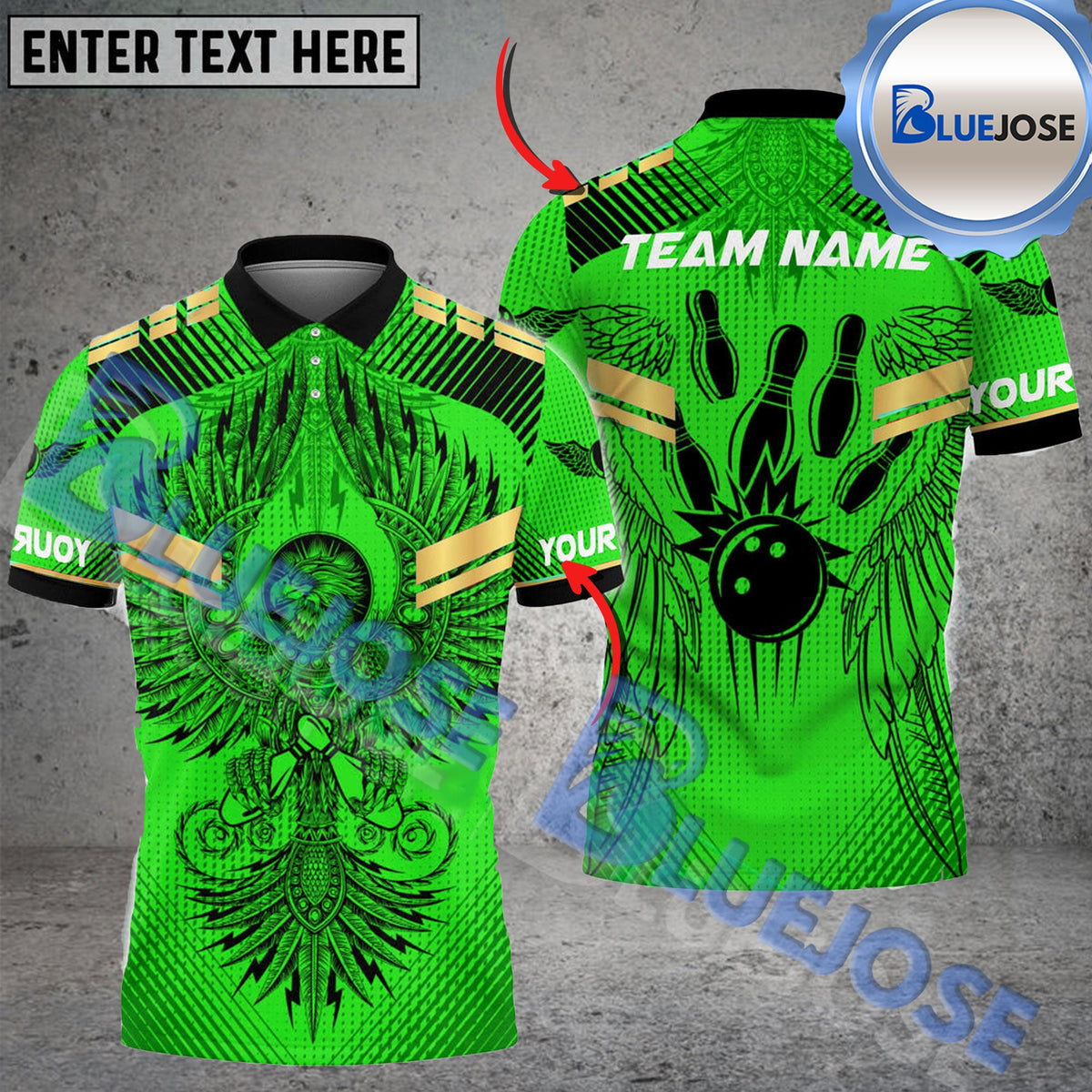 BlueJose Bowling And Pins Native Eagle Multicolor Customized Name 3D Shirt (6 Colors)