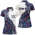 BlueJose Multicolor Bowling Ball And Pins Pattern Classic Customized Name All Over Printed Shirt For Women