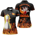 BlueJose This Is How I Roll, Black Flame Bowling Customized Name All Over Printed Shirt For Women