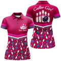 BlueJose Bowling Gutter Girl Pink Premium Customized Name 3D Shirt For Women