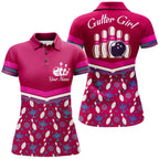 BlueJose Bowling Gutter Girl Pink Premium Customized Name 3D Shirt For Women