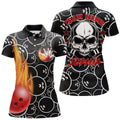 BlueJose Cool Skull Pins Black Bowling Personalized All Over Printed Shirt For Women