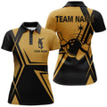 BlueJose Black & Gold Bowling Vintage Premium Customized Name 3D Shirt For Women