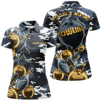 BlueJose Camo Navy Bowling Personalized All Over Printed Shirt For Women