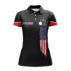 BlueJose Bowling Black American Flag Customized Name All Over Printed Shirt For Women