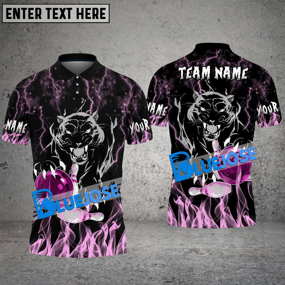 BlueJose Bowling And Pins Flaming Black Panther Customized Name 3D Shirt (6 Colors)