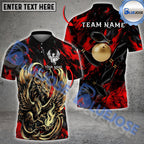 BlueJose Bowling And Pins Golden Phoenix Customized Name 3D Shirt (4 Colors)