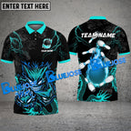 BlueJose Bowling And Pins Evil Flame Dragon Customized Name 3D Shirt (4 Colors)