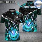 BlueJose Bowling And Pins Monster Hand Customized Name 3D Shirt (4 Colors)