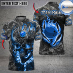 BlueJose Bowling And Pins Fire Skull Group King Smoke Personalized Name, Team Name 3D Shirt (4 Colors)