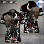BlueJose Bowling And Pins Wolf Viking Warrior Customized Name 3D Shirt (4 Colors)