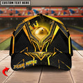 BlueJoses Bowling Ball & Pins Premium King Crown Multicolor Personalized Name Cap