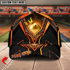 BlueJoses Bowling Ball & Pins Premium King Crown Multicolor Personalized Name Cap