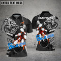 BlueJose Bowling And Pins Dragon Flame Fire Customized Name 3D Shirt (4 Colors)