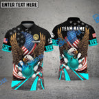 BlueJose Bowling And Pins Patriotic Eagle Ball Flame Customized Name 3D Shirt (4 Colors)