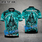 BlueJose Bowling And Pins Reaper Flame Customized Name 3D Shirt ( 6 Colors)