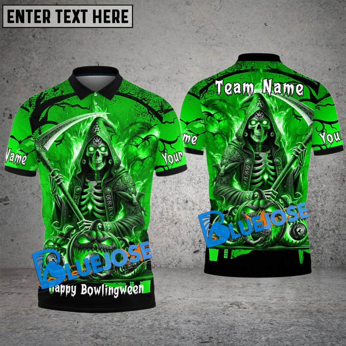 BlueJose Bowling And Pins Reaper Flame Customized Name 3D Shirt ( 6 Colors)