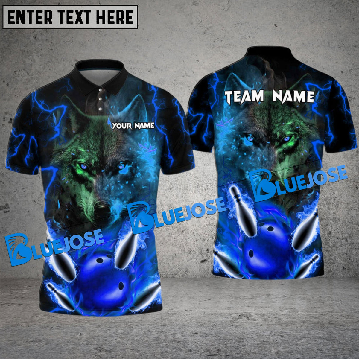 BlueJose Bowling And Pins Lightning Wolf Customized Name 3D Shirt (6 Colors)