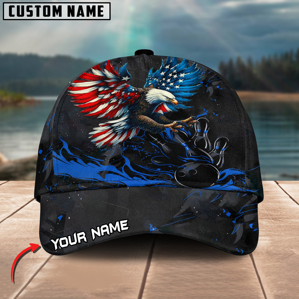 BlueJoses Bowling Almighty American Eagle Multicolor Personalized Name Cap