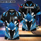 BlueJose Bowling And Pins Thunder Pattern Multicolor Personalized Name 3D Shirt, Personalized Shirts For Bowling Players