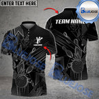 BlueJose Bowling And Pins Crack Glass Pattern Multicolor Customized Name 3D Shirt (6 Colors)