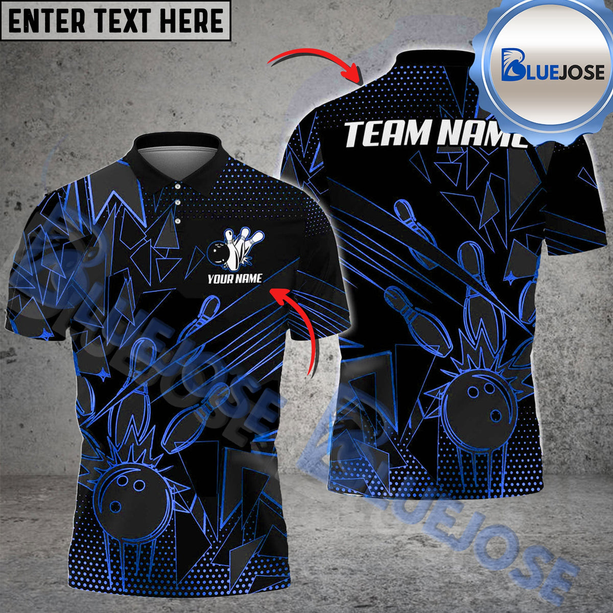 BlueJose Bowling And Pins Crack Glass Pattern Multicolor Customized Name 3D Shirt (6 Colors)