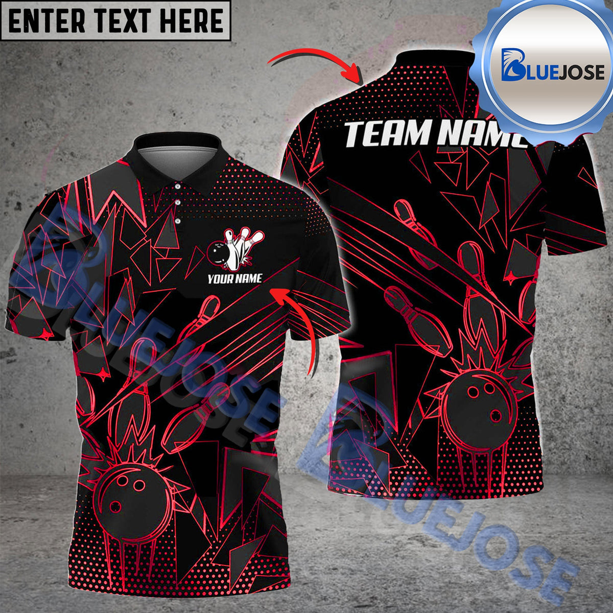 BlueJose Bowling And Pins Crack Glass Pattern Multicolor Customized Name 3D Shirt (6 Colors)