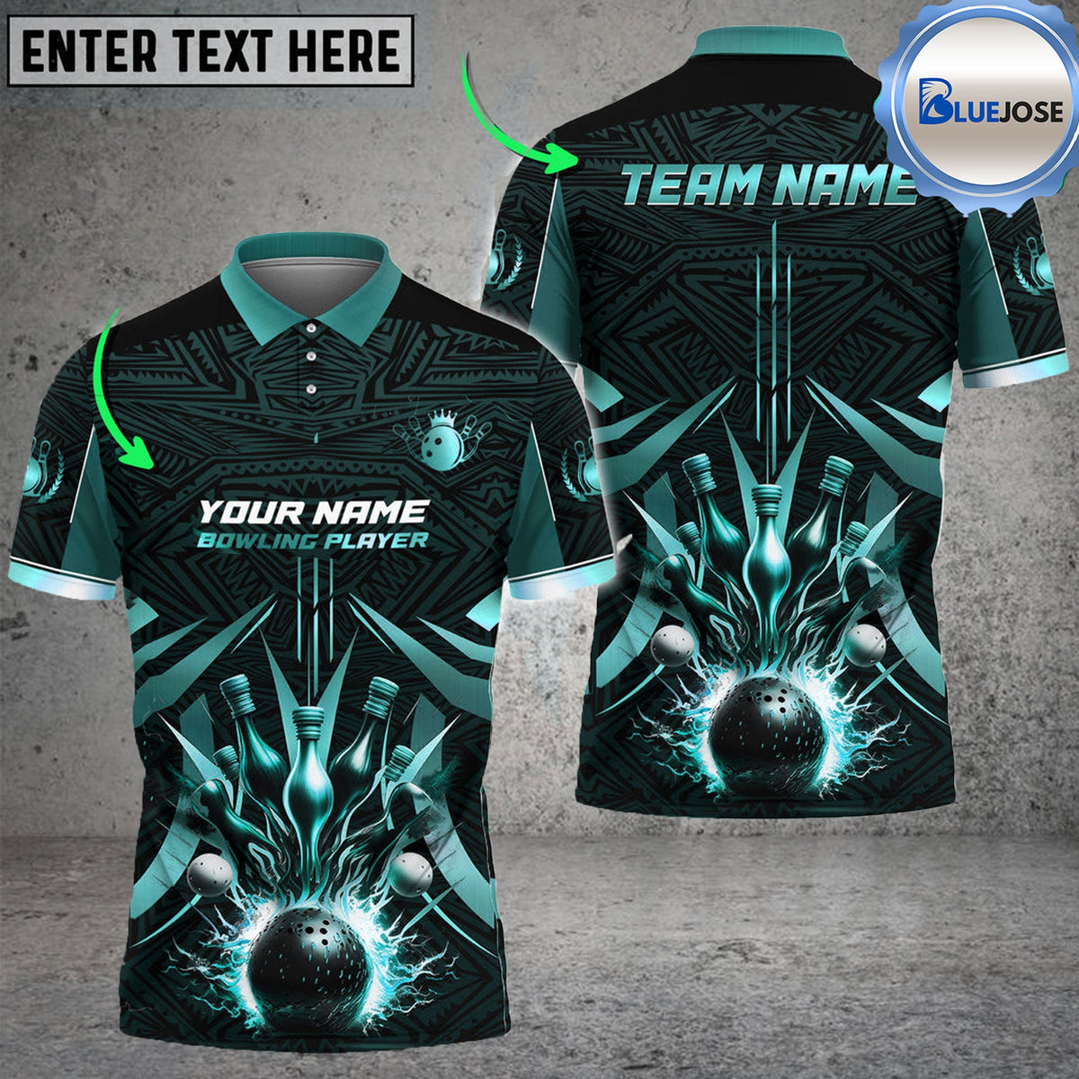 BlueJose Bowling And Pins Thunder Straight Down Customized Name 3D Shirt (4 Colors)