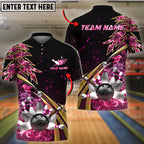 BlueJose Bowling And Pins  Flame Premium Golden Line Customized Name 3D Shirt ( 6 Colors)