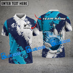 BlueJose Bowling And Pins Flame Grunge Paint Customized Name 3D Shirt (4 Colors)