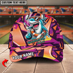 BlueJoses Bowling And Pins Funny Shark Graffiti Pattern Personalized Name Cap