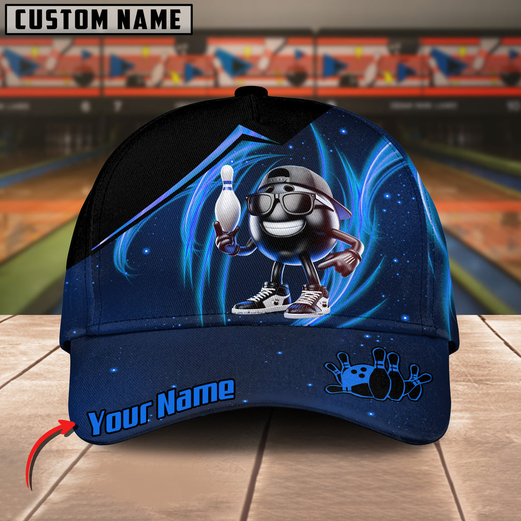 BlueJoses Bowling And Pins Light Funny Ball Personalized Name Cap