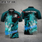 BlueJose Bowling And Pins Fire Dragon Scale Multicolor Customized Name 3D Shirt (4 Colors)